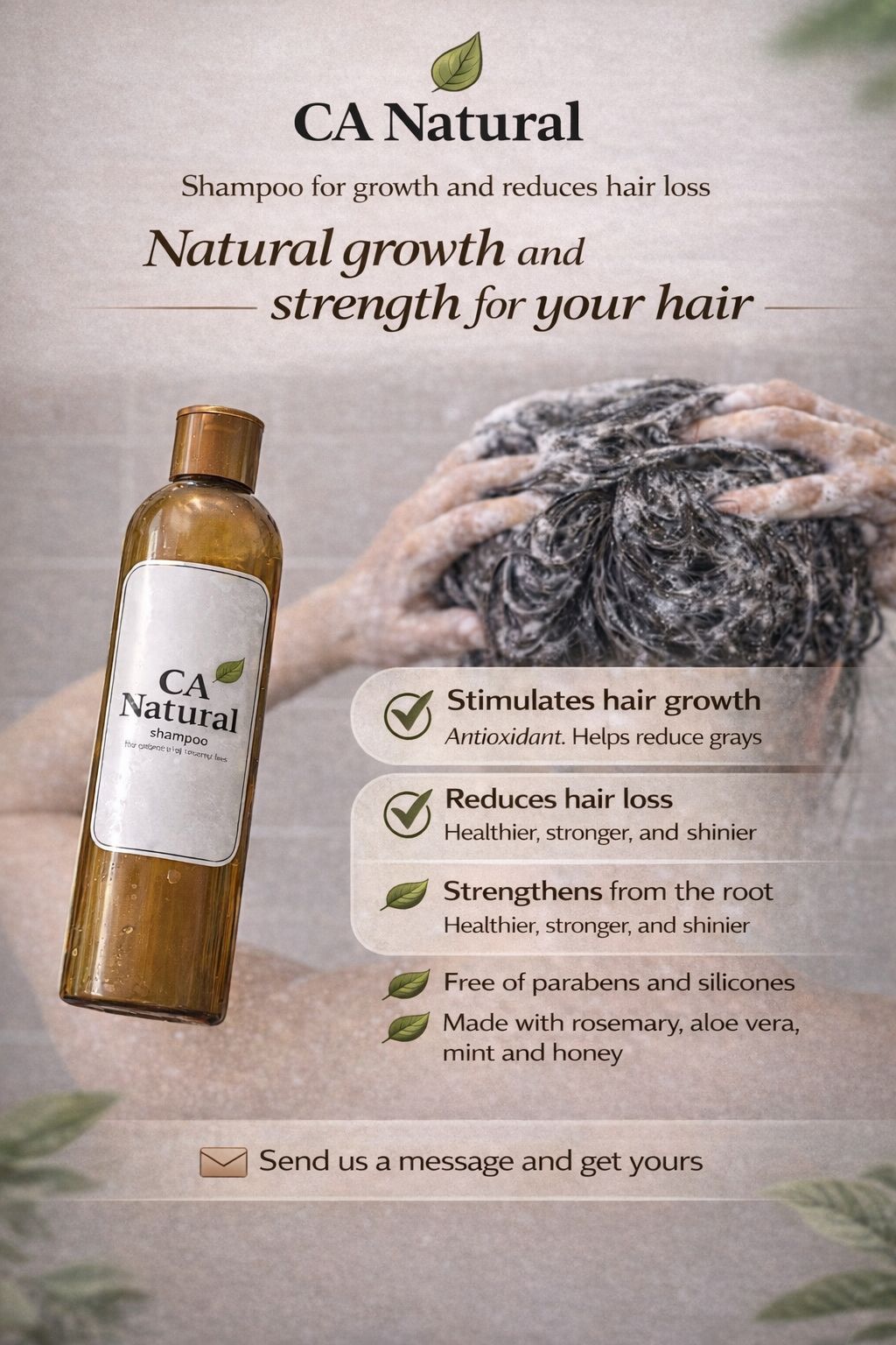 CA Natural shampoo product catalog feature