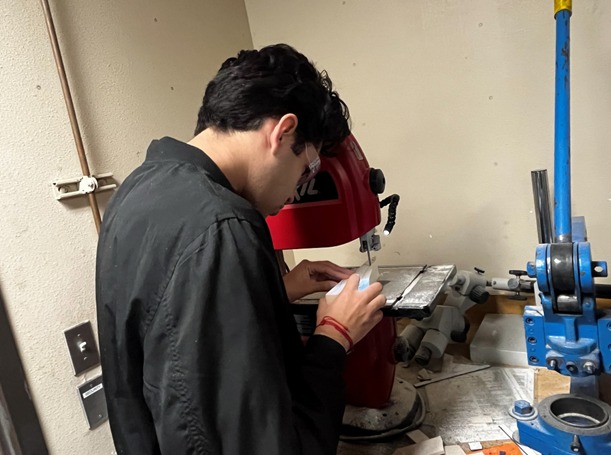 Cristian Ambriz working on an engineering project