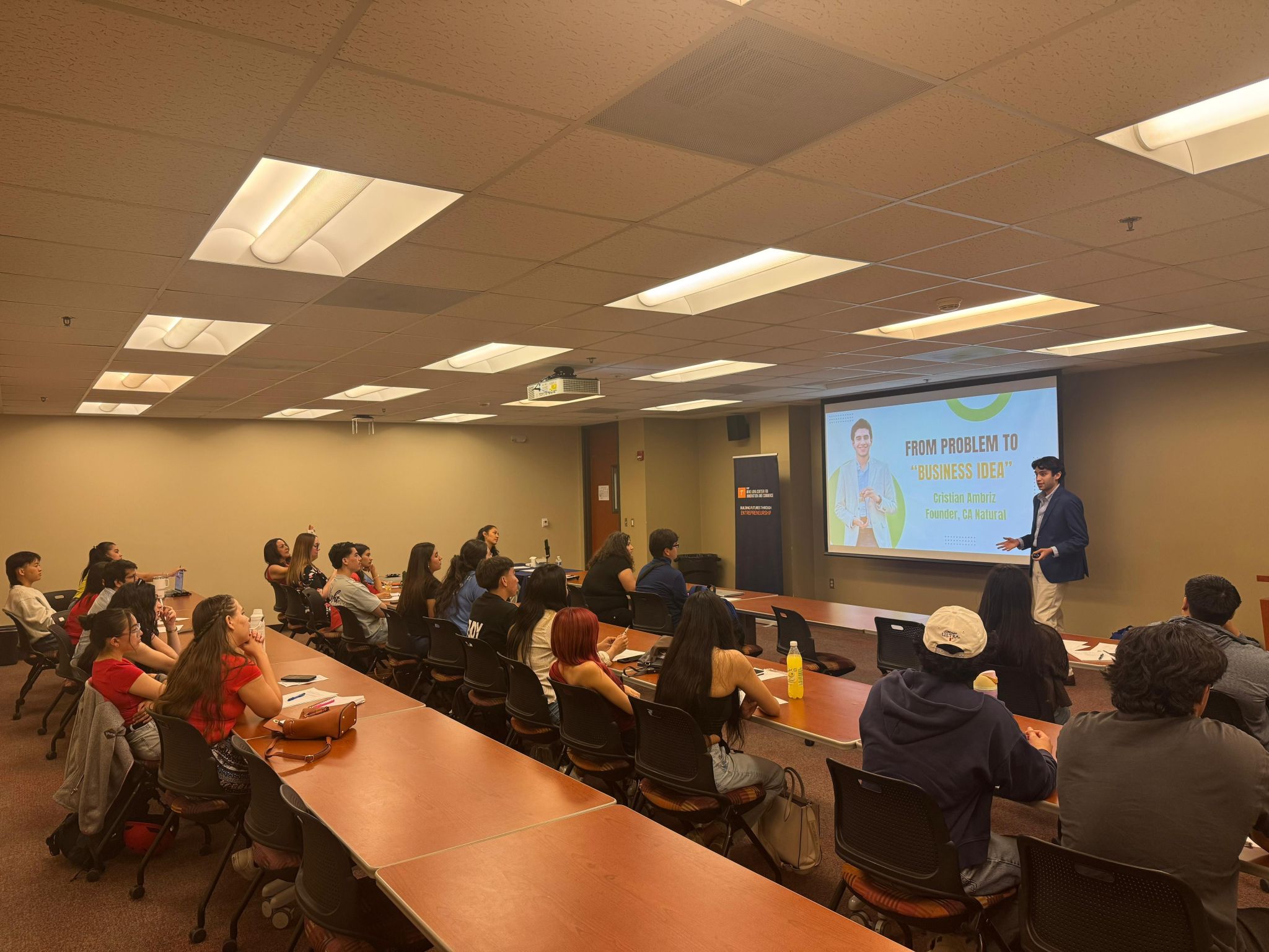 Cristian presenting a CA Natural business idea workshop