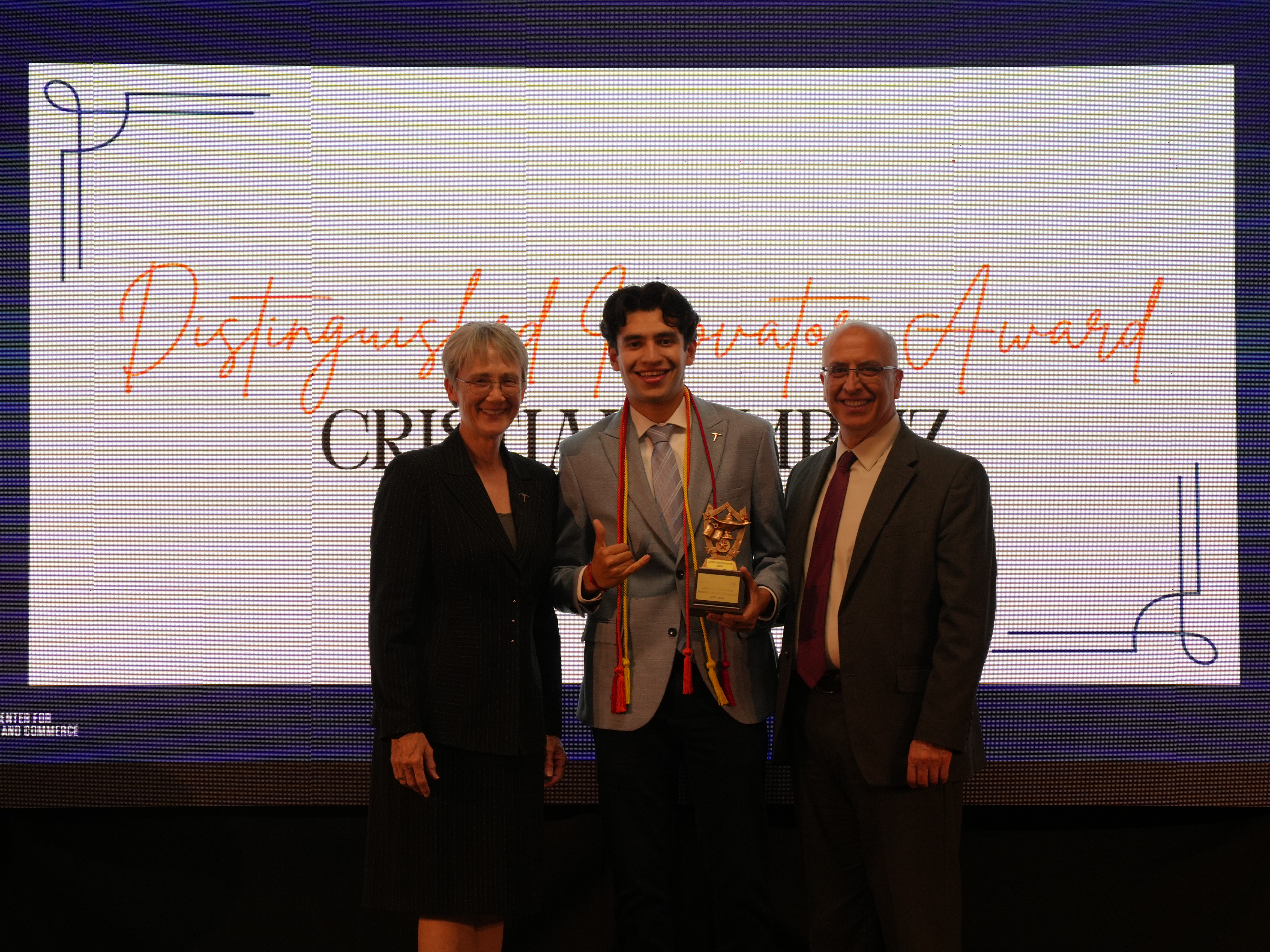 Cristian Ambriz at a professional recognition event